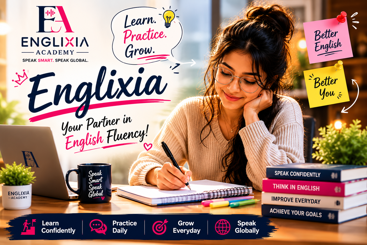 Students engaged in an Englixia Academy English classroom